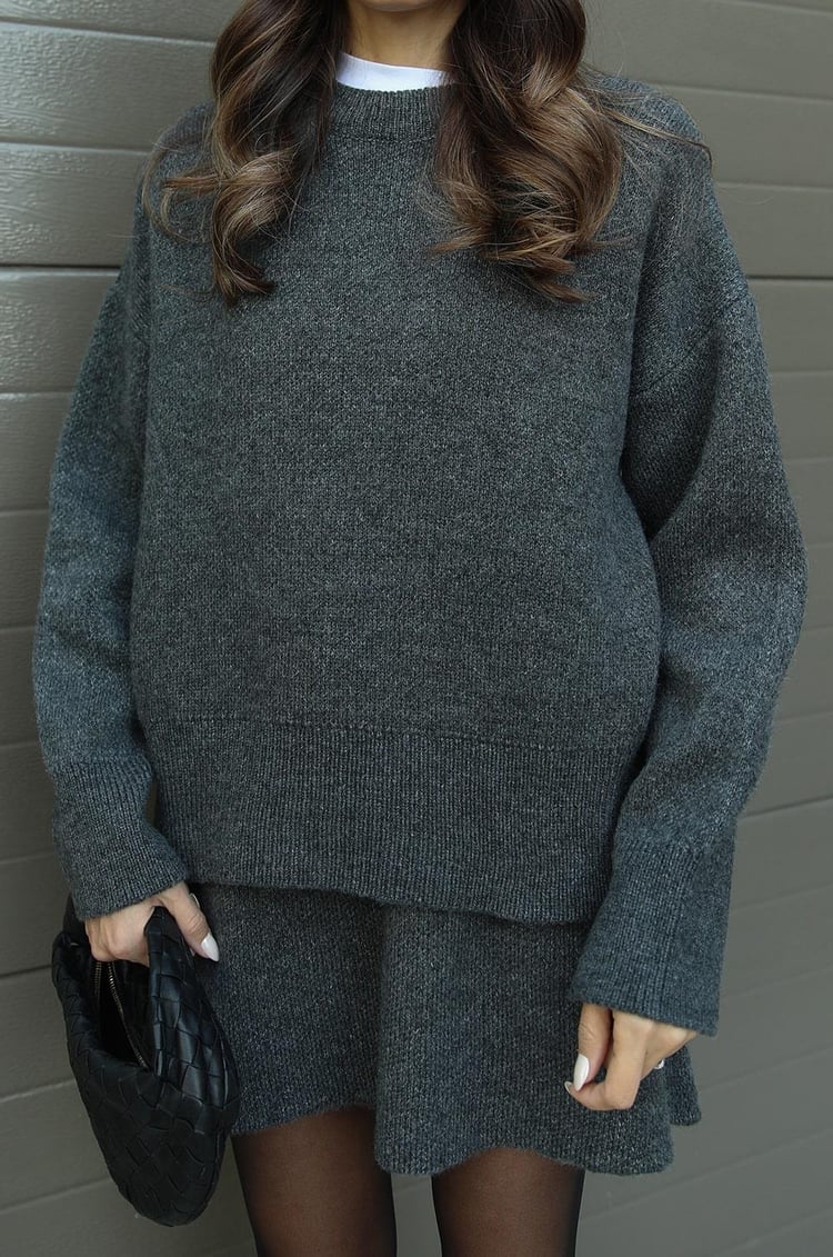 Beau | Cozy Knit 2-Piece Sweater and Skirt Set