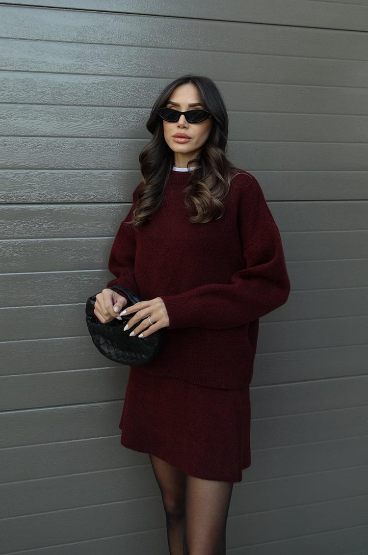 Beau | Cozy Knit 2-Piece Sweater and Skirt Set