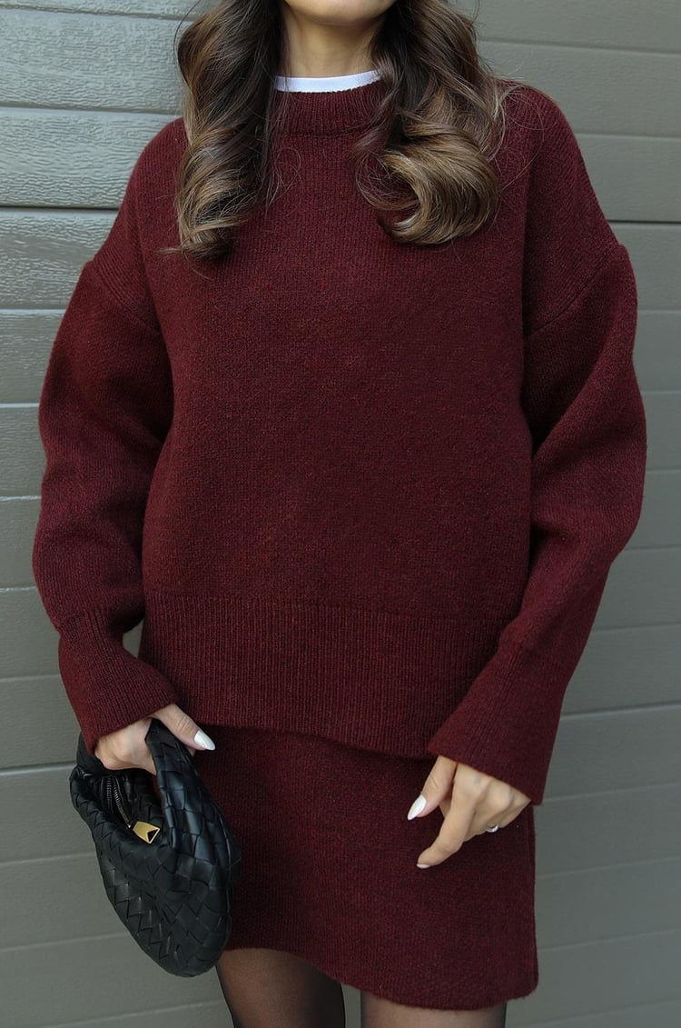 Beau | Cozy Knit 2-Piece Sweater and Skirt Set