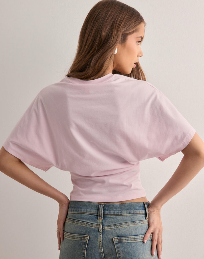 Loose Top with Wide Sleeves and Round Neck