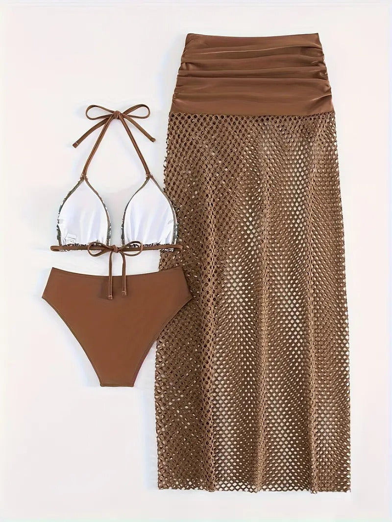 Zaira | Triangel Bikini met Mesh Rok voor Dames
