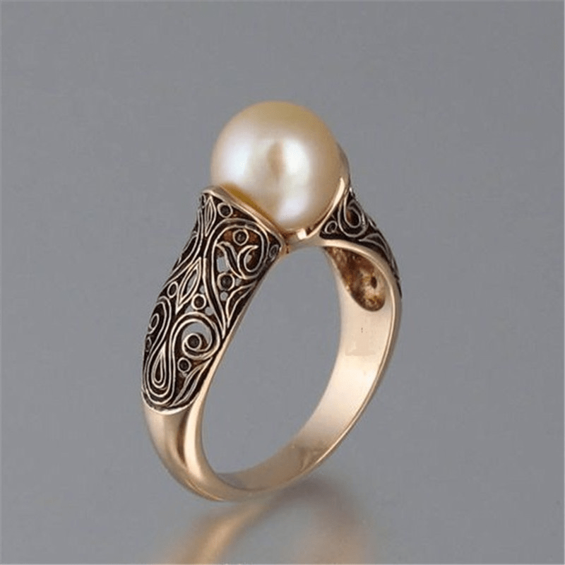 Vintage Parelring in Goud