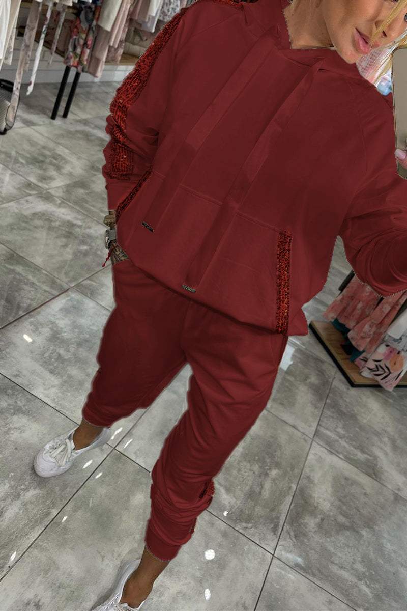 Stijlvolle Elegante Dames Herfst Trainingspak Set Met Hoodie