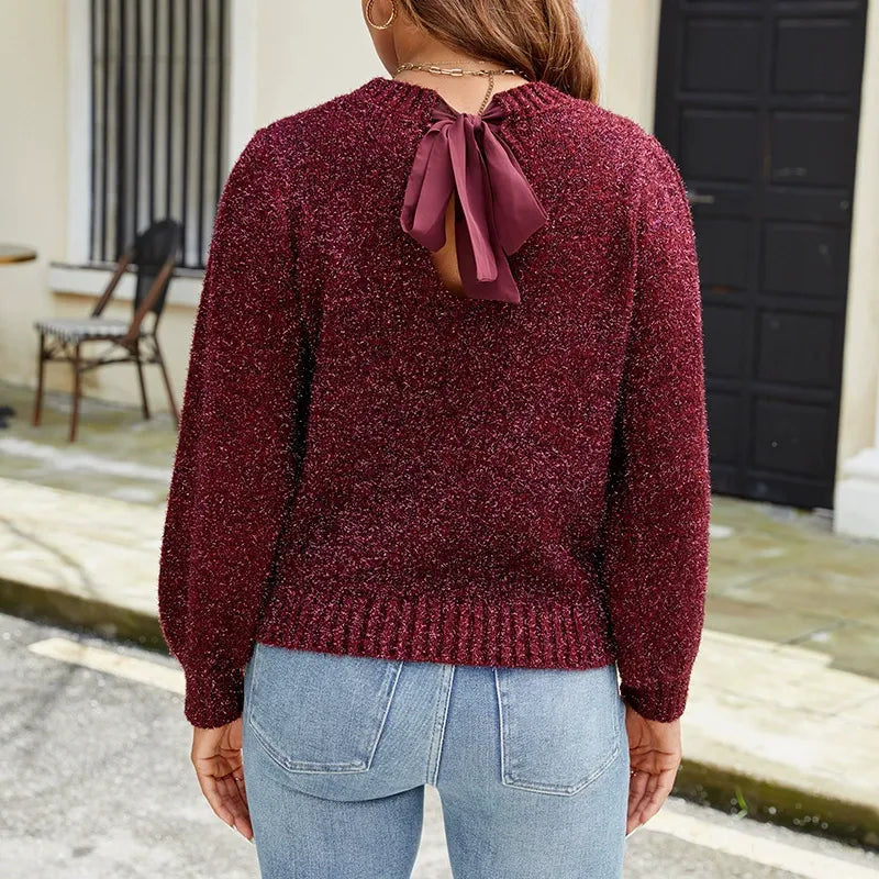 Stijlvolle Zachte Dames Trui met Lange Mouwen en Ronde Hals