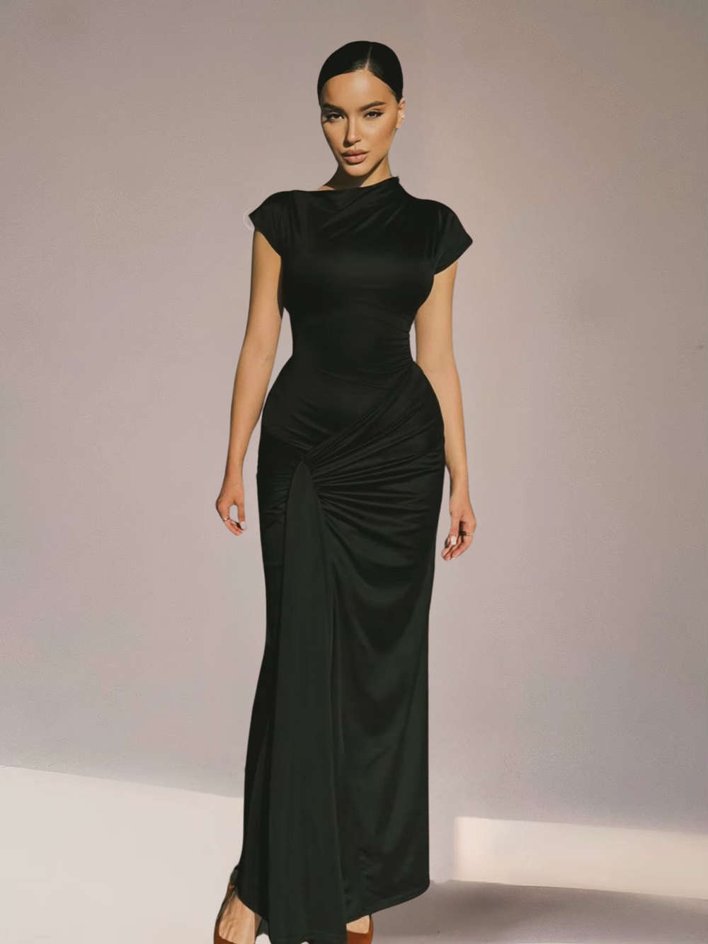 Nicki | Elegante Gedrapeerde Maxi Jurk