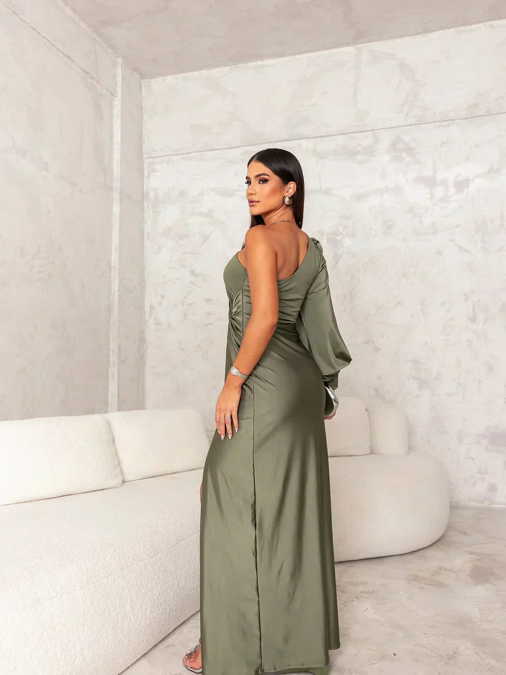 Shannen | Galajurk Elegante Satijnen One-Shoulder jurk voor Dames