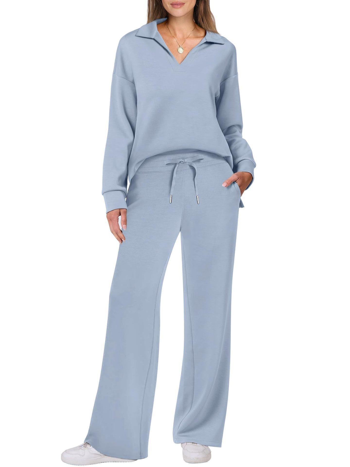 Eline | Luxe Loungewear Set met Comfy Broek en V-hals