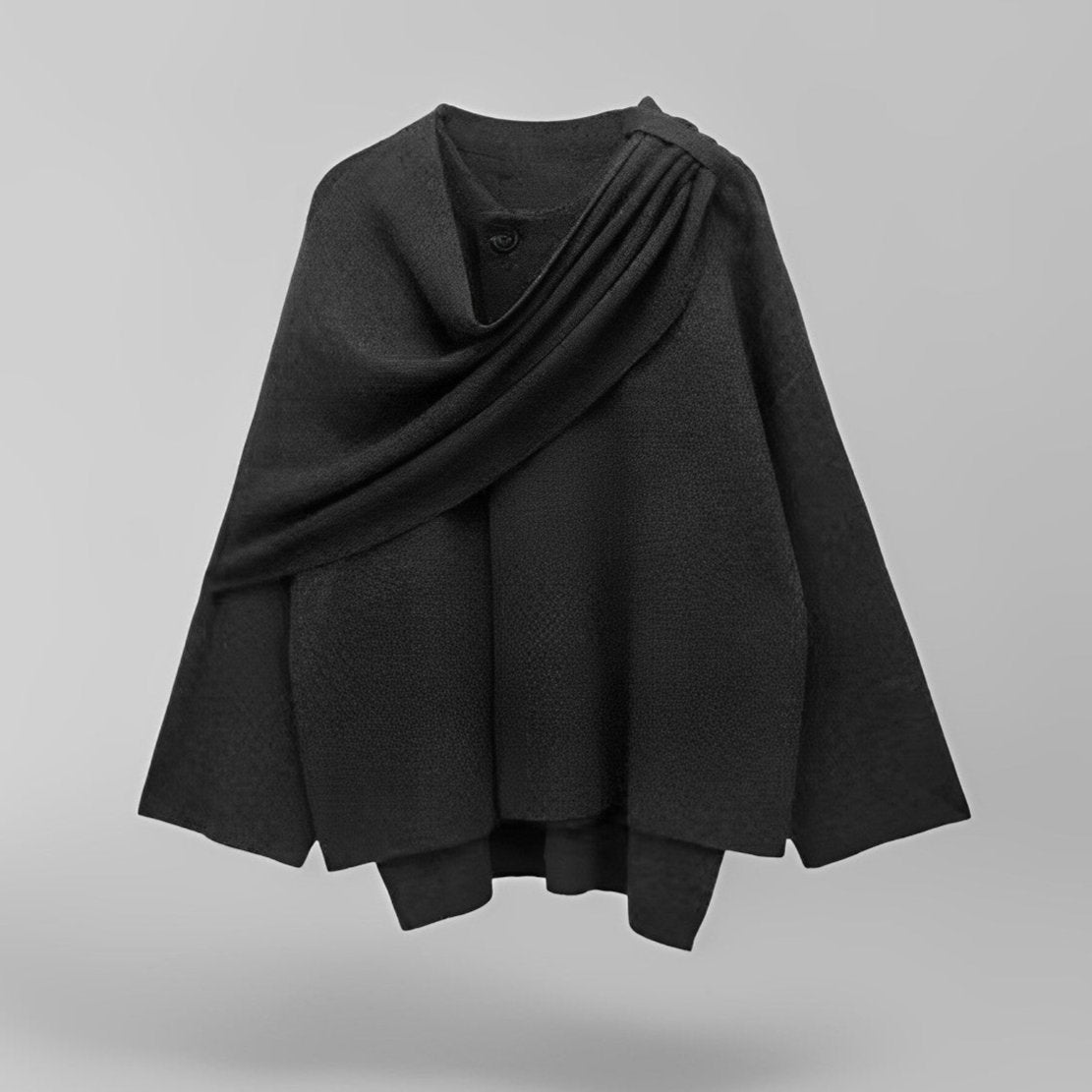 Stijlvolle Elegante Dames Cape Jas met Wijde Mouwen