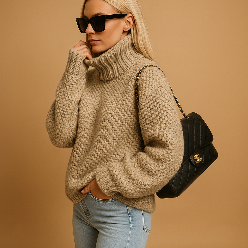 Oversized Knitted Turtleneck For Women