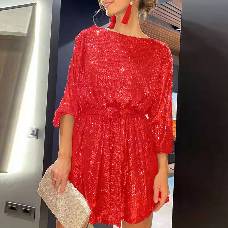 Ambra | Glamoureuze Paillettenjurk met Asymmetrisch