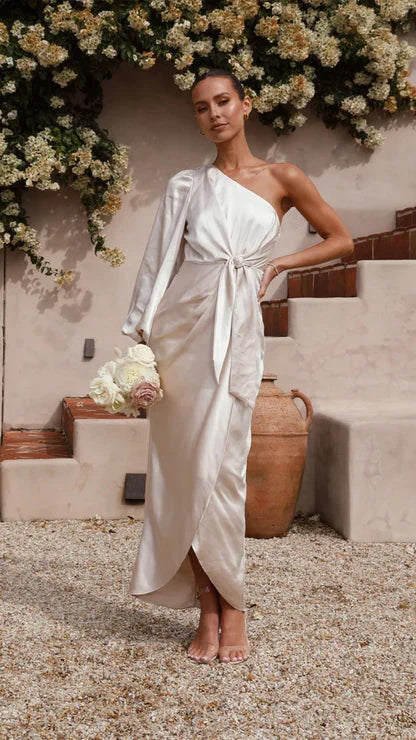Xess | Robe de gala satinée maxi à une épaule