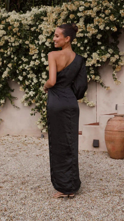 Xess | Robe de gala satinée maxi à une épaule