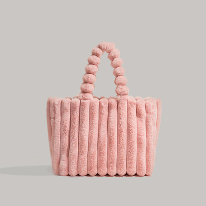 Lina | Luxe Faux Fur Handtas met Gestructureerde Look