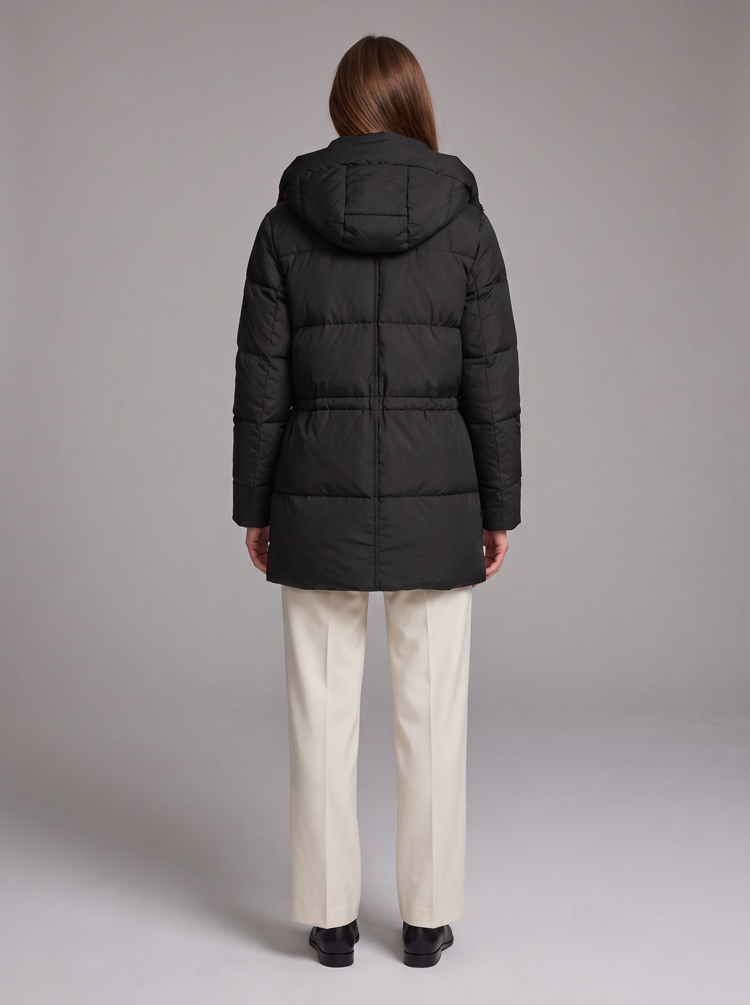 Gewatteerde Dames Winterparka met Capuchon en Tunnelkoord