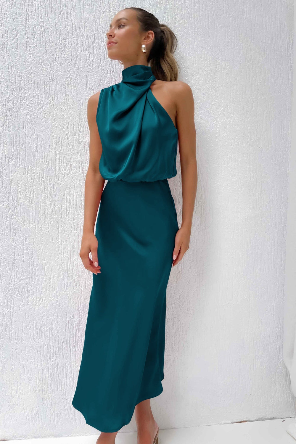 Lorna | Satin Halter Dress