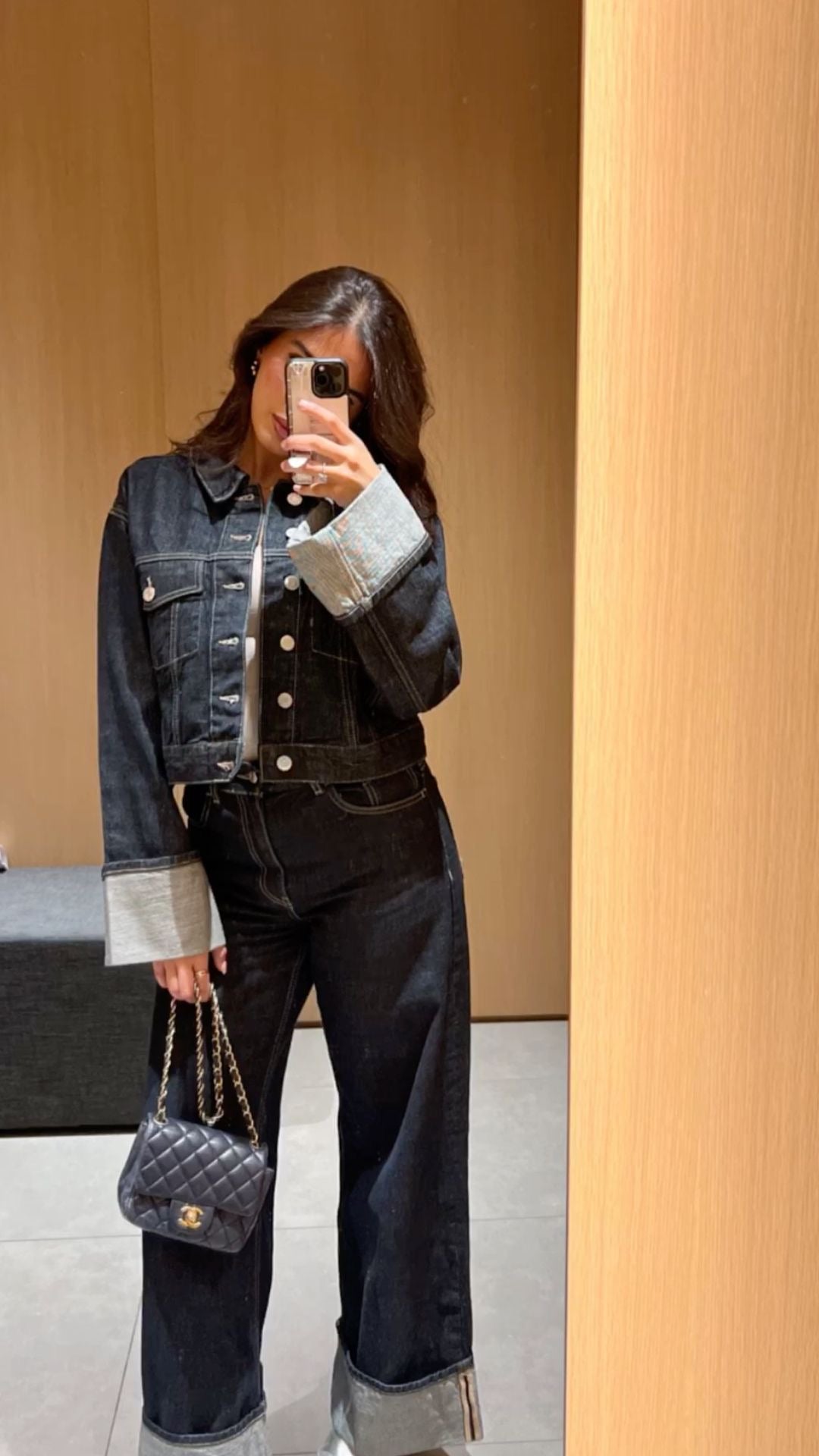 Katie | Ensemble coordonné en denim avec jean à jambes larges