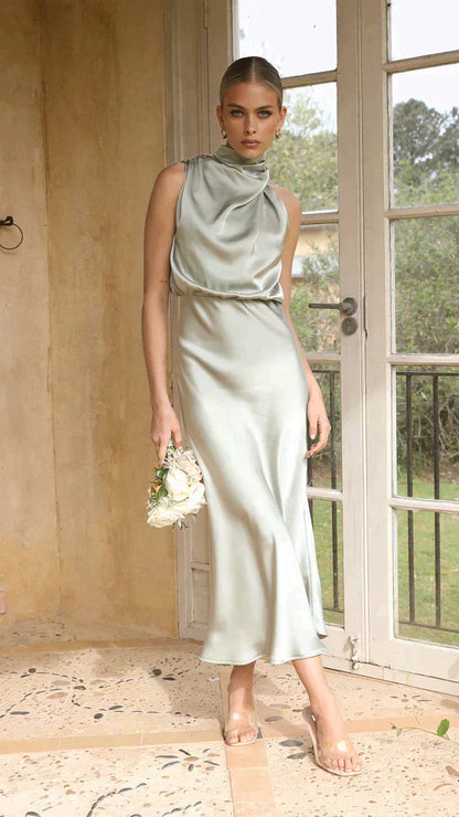Leanny | Elegante Halterjurk in Satijnlook