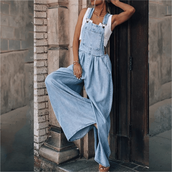 Nela | Denim Tuinbroek Jumpsuit