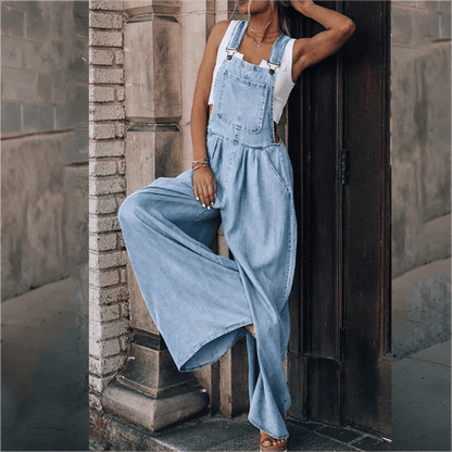Nela | Denim Tuinbroek Jumpsuit