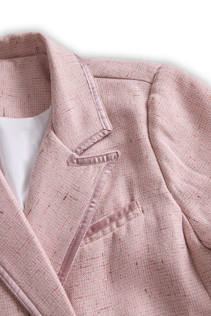 Ensemble Blazer Rose Élégant pour Femme avec Pantalon Slim Fit