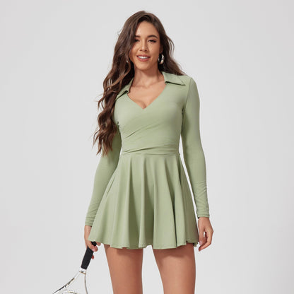 Tina | Sportieve Tennisjurk met Elegante Kraag