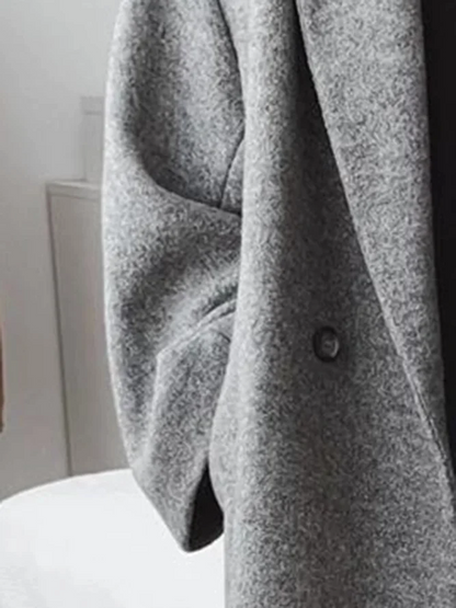 Oversized Stijlvolle Dames Maxi Winterjas met Dubbele Knopen