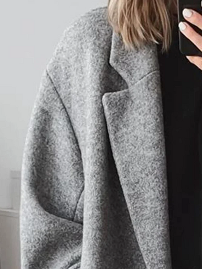 Oversized Stijlvolle Dames Maxi Winterjas met Dubbele Knopen