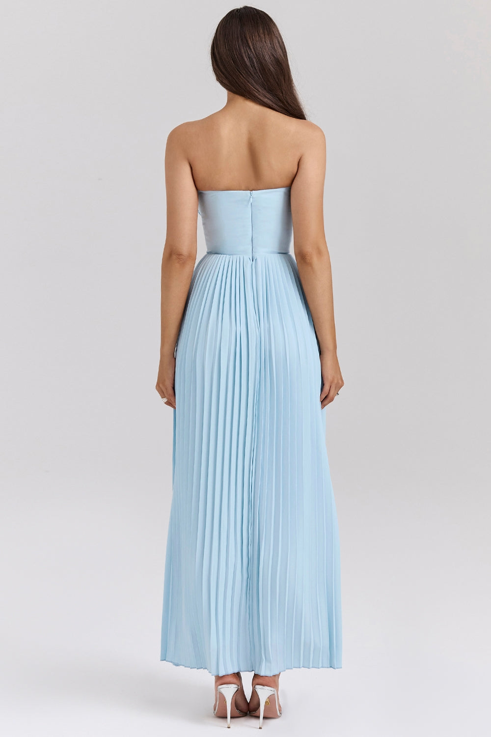 Yorie | Robe de soirée plissée bustier avec détail corset
