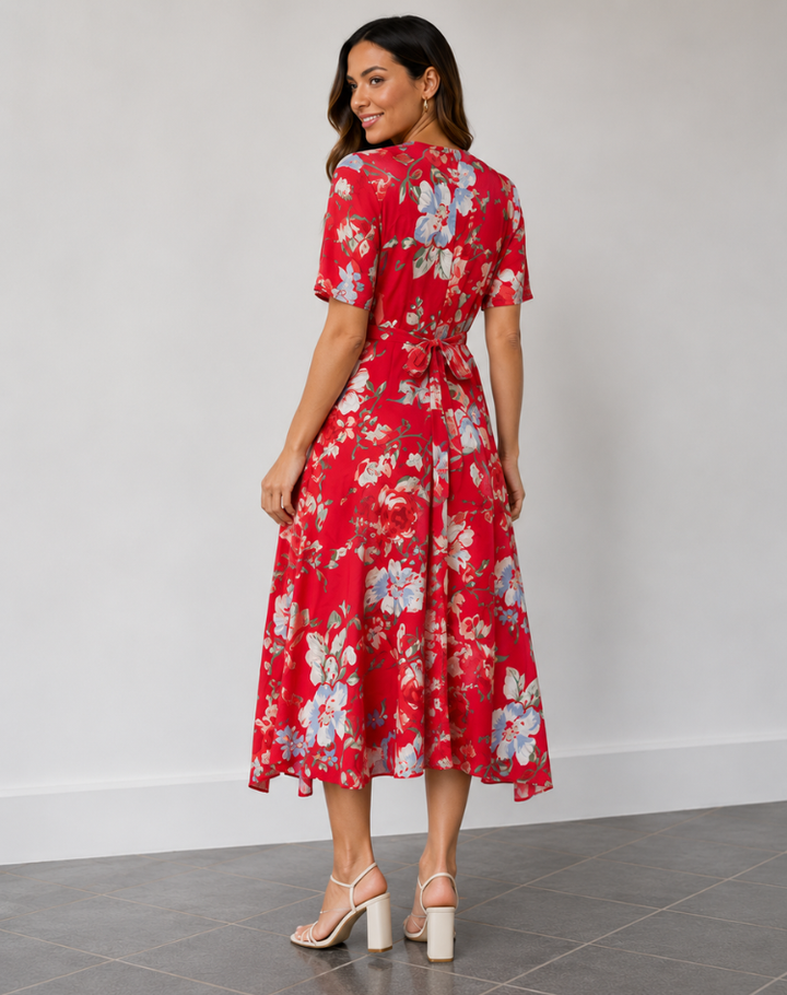 Theresia | Elegant Floral Dress with Flowy Fit