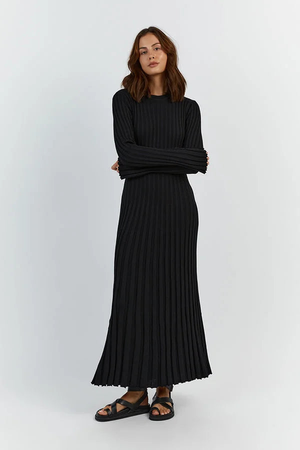 Stijlvolle Dames Maxi Sweater Jurk Met Lange Mouwen