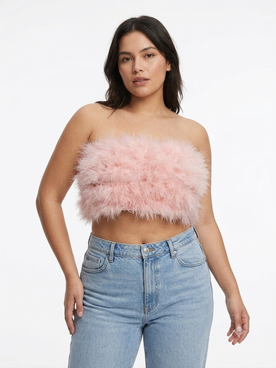 Genevieve | Feather Crop Top