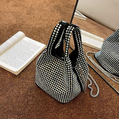 Lorelie | Glam Mini Bag met Strass en Schakelriem