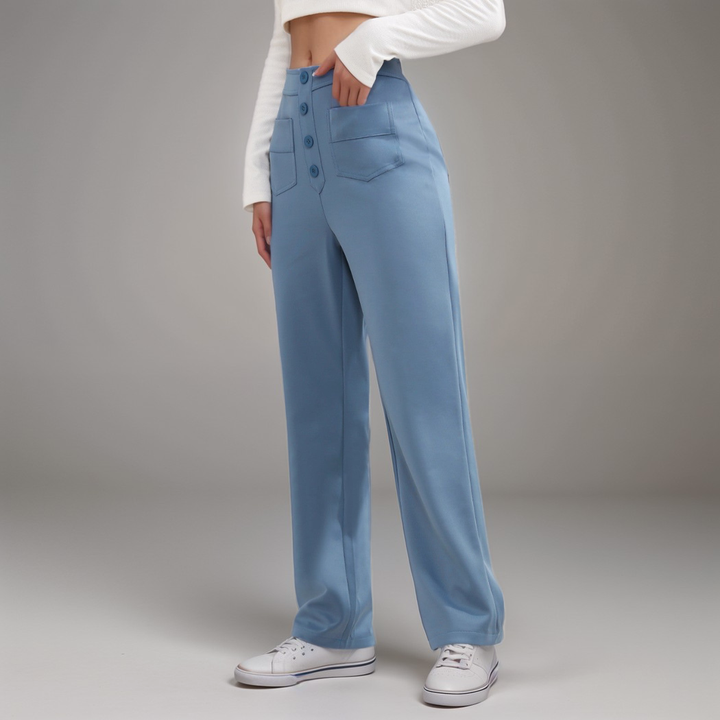 Elsa | Pantalon sculptant tendance taille haute élastique
