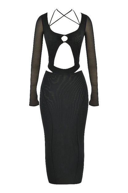 Herta | Bodycon Cut-Out Jurk met Lange Mouwen