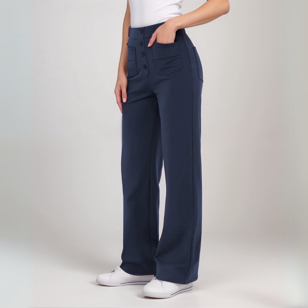 Elsa | Pantalon sculptant tendance taille haute élastique