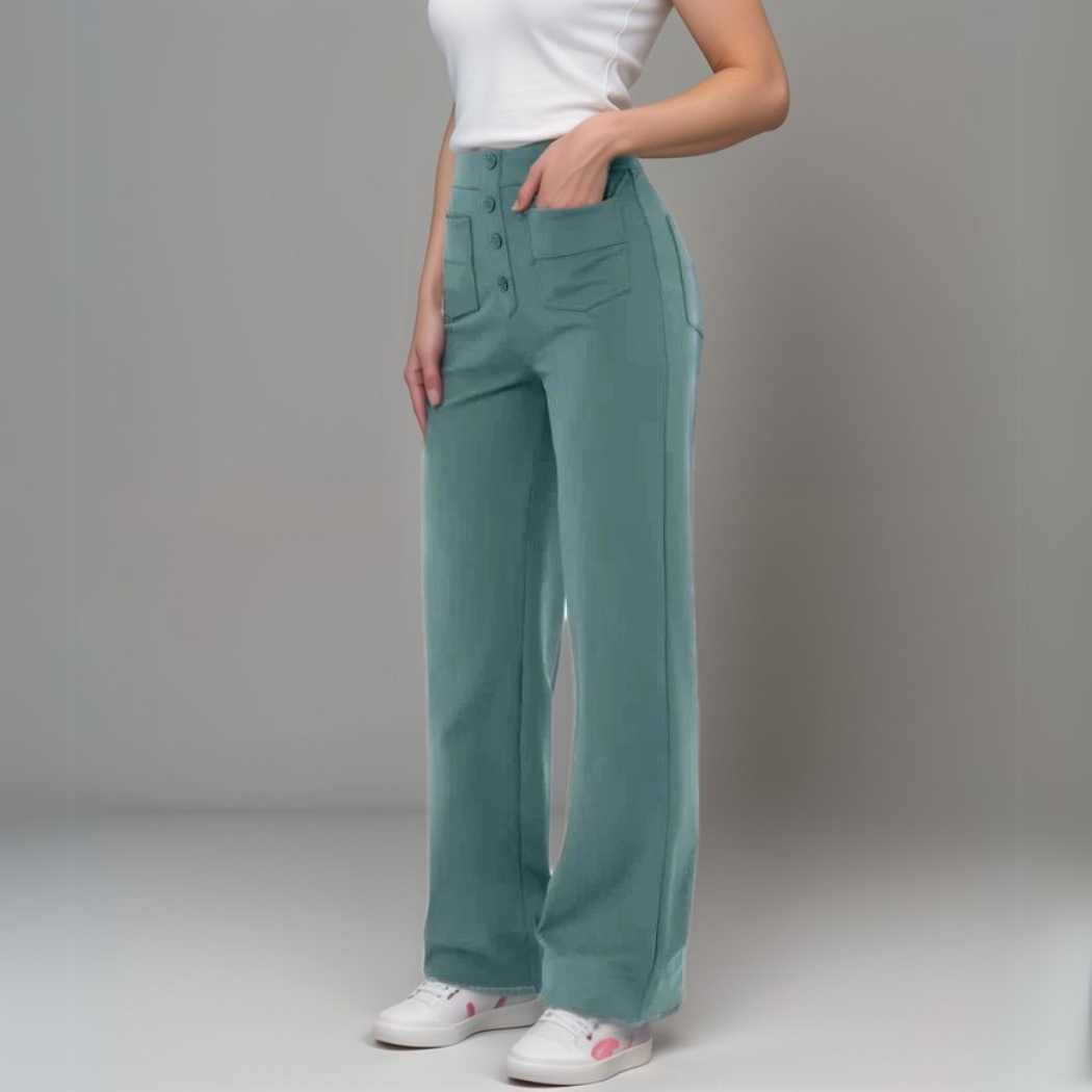Elsa | Pantalon sculptant tendance taille haute élastique