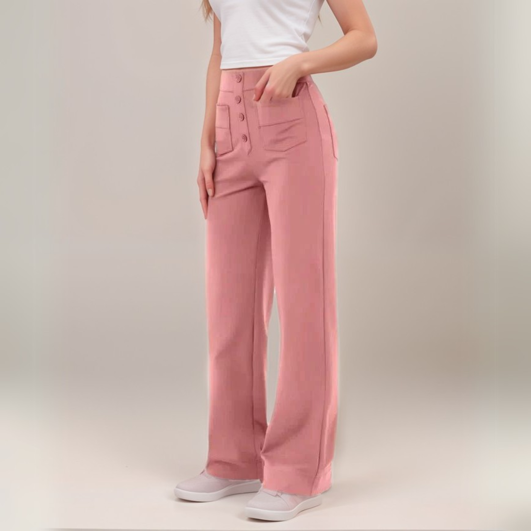 Elsa | Pantalon sculptant tendance taille haute élastique