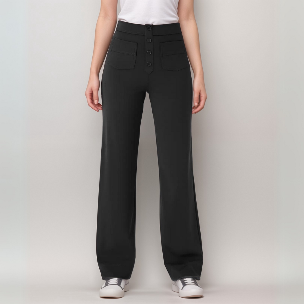Elsa | Pantalon sculptant tendance taille haute élastique
