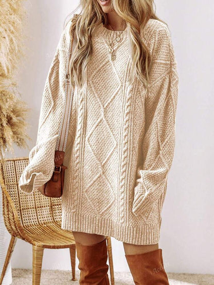 Oversized Warme Gebreide Sweater Jurk voor Dames