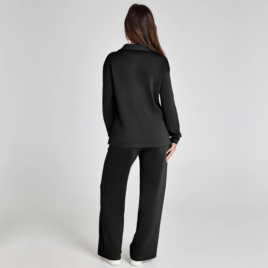 Eline | Ensemble lounge luxueux avec pantalon confortable et col en V