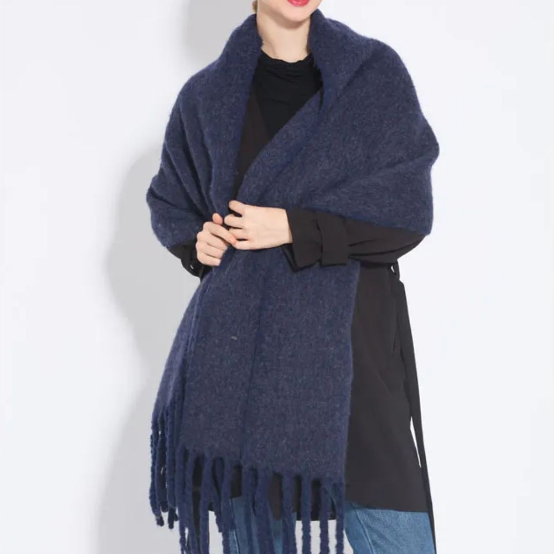 Luxe Zachte Dames Pastel Sjaal met Franjes