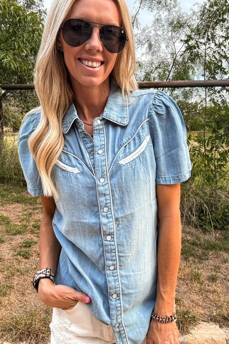 Casual Denim Vrouwen Blouse
