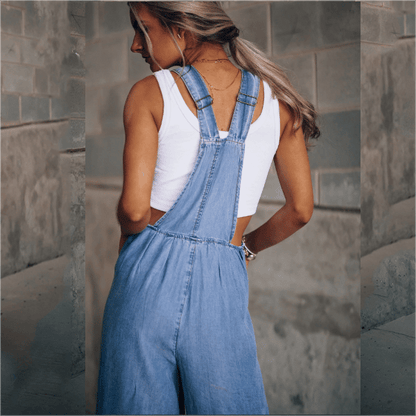 Nela | Denim Tuinbroek Jumpsuit