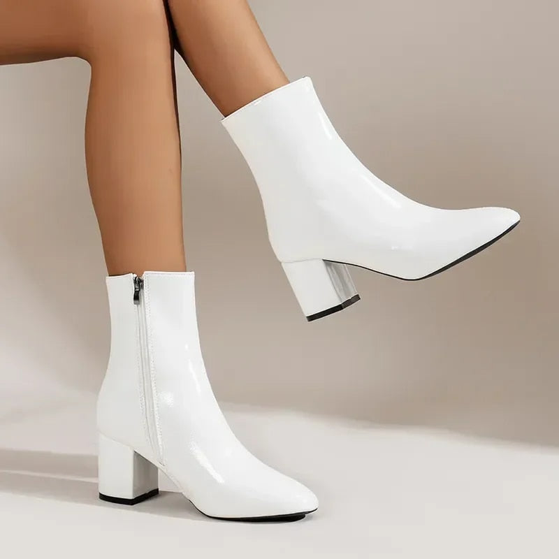 Trendy Elegant Women's Ankle Boots with Block Heel