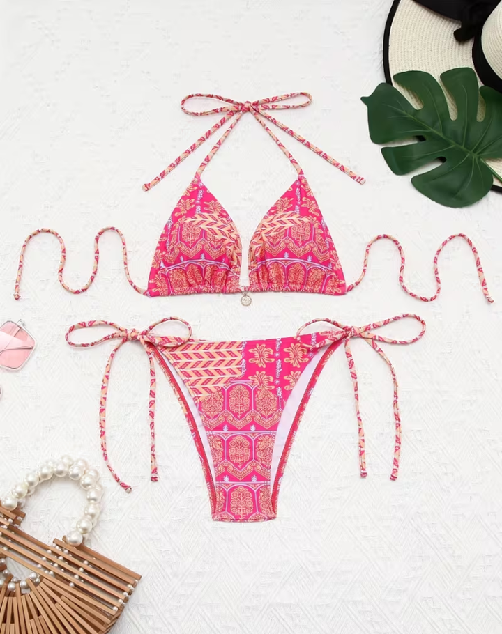 Farfalah | Modne bikini trójkątne z boho nadrukiem
