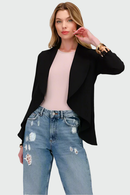 Trendy Elegante Dames Blazer met Panterprint Mouw