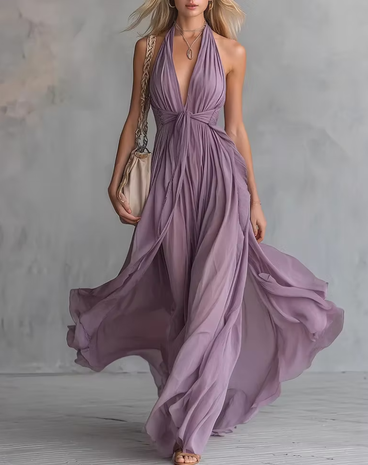Robe Maxi pour Femme en Chiffon avec Coupe Fluide