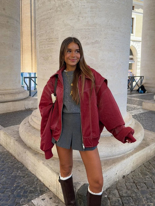 Anne | Trendy Oversized Leren Jas