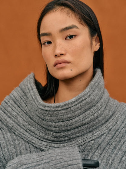 Oversized Zachte Dames Wollen Trui met Off Shoulder