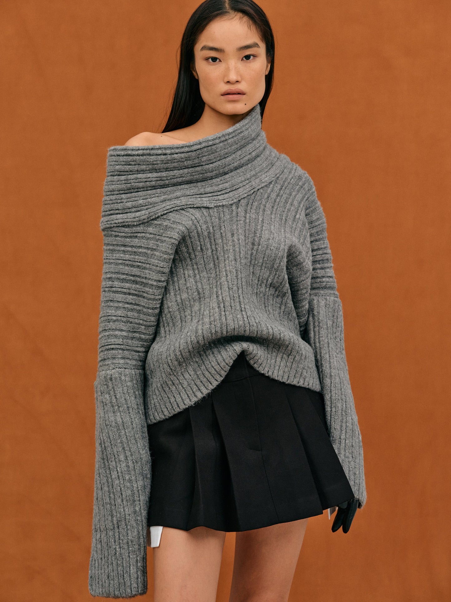 Oversized Zachte Dames Wollen Trui met Off Shoulder
